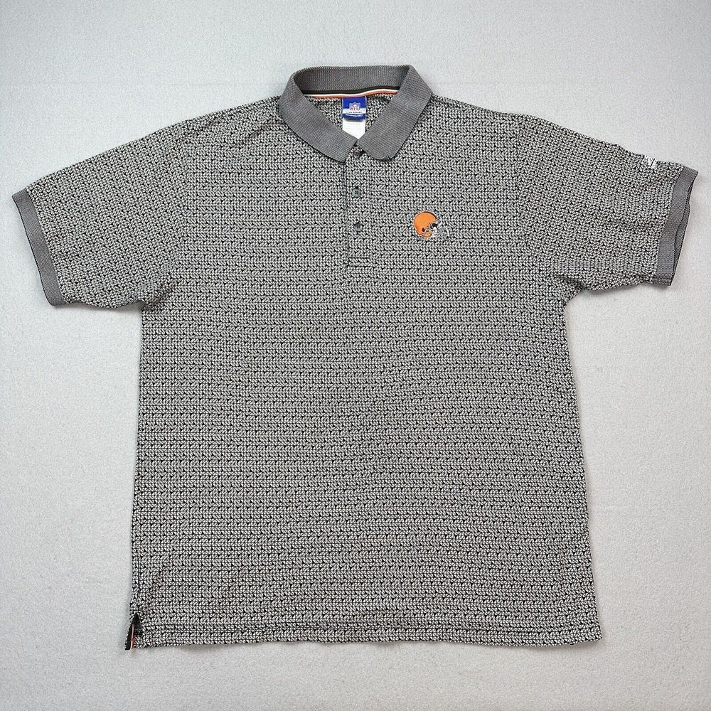 Vintage Cleveland Browns Shirt Adult Large Black White Reebok NFL Logo Geometric